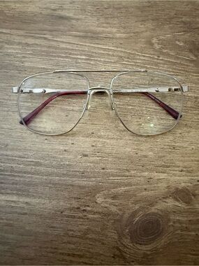 Marchon Jonathan 2 Eyeglasses FRAME Mens Silver Metal Aviator Full Rim 56-16-140